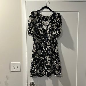 Zara Black Ditsy Floral Chiara Mini Dress